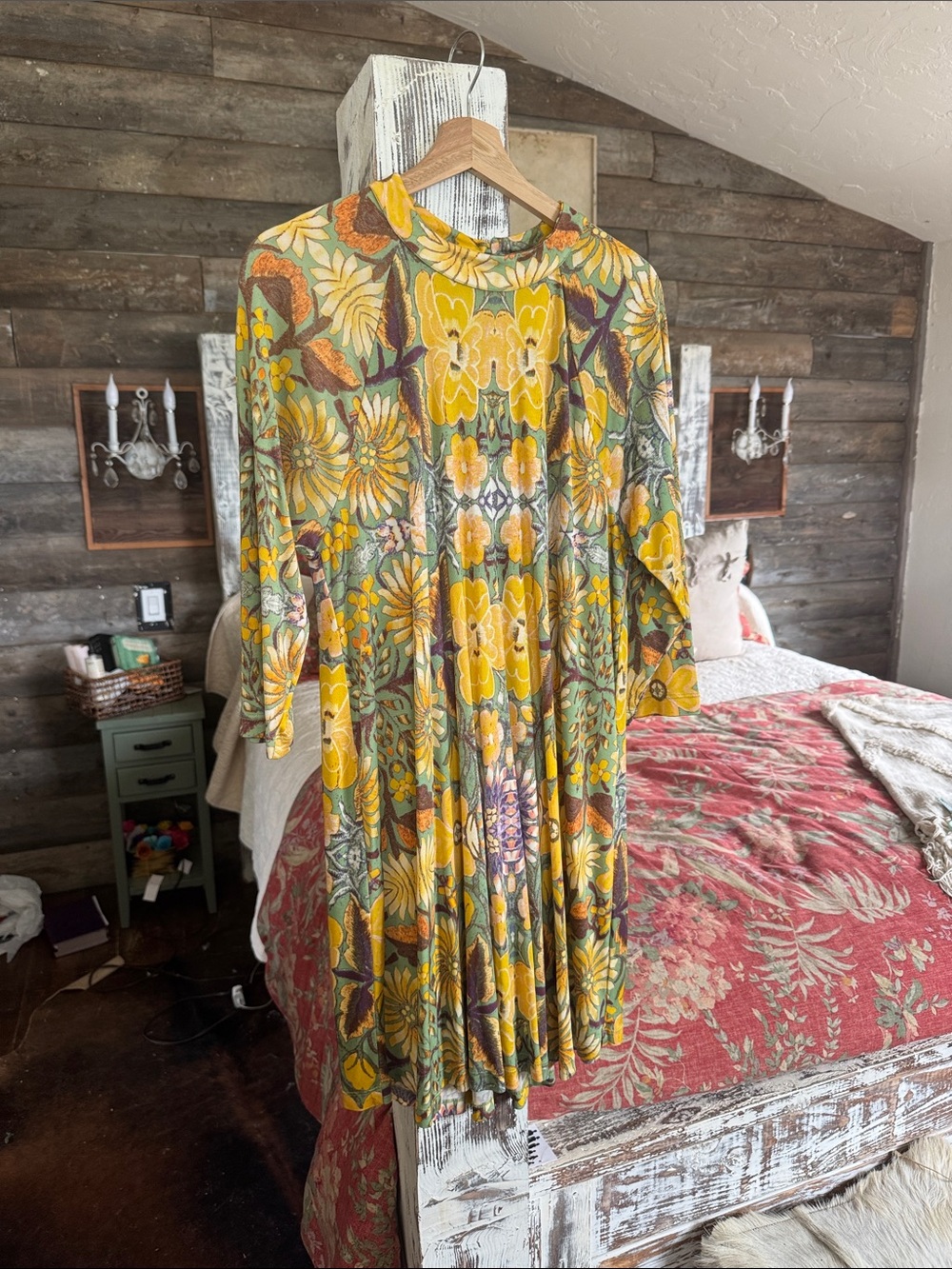 Free People Yellow Floral Mini Dress